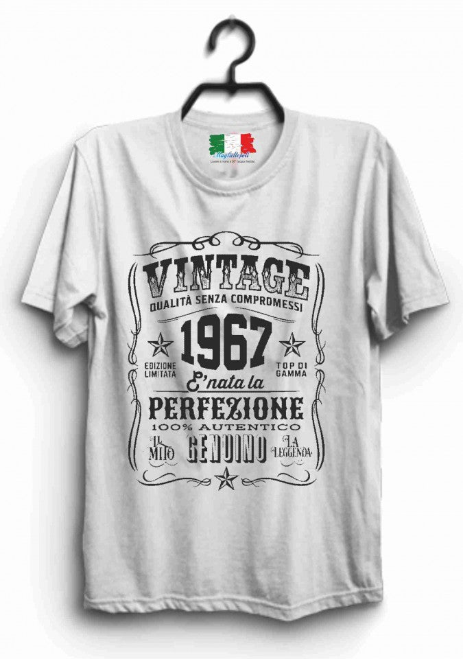 MAGLIETTA IN 100% COTONE UOMO/DONNA PERSONALIZZATA CON IL TUO ANNO/MESE DI NASCITA