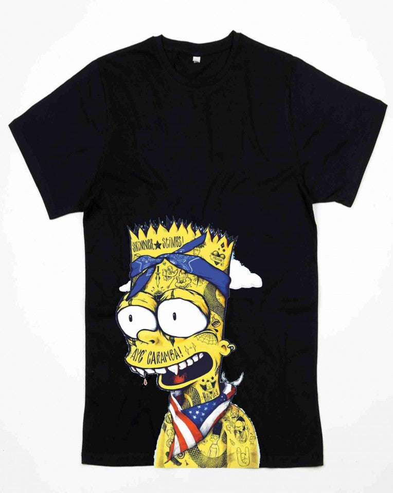 MAGLIETTA NERA 100% COTONE MODELLO LUNGO RAPPER