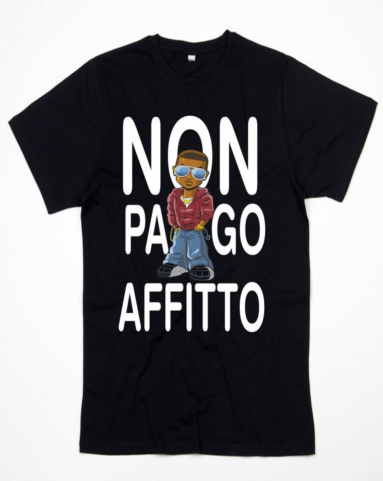 MAGLIETTA NERA 100% COTONE MODELLO LUNGO RAPPER