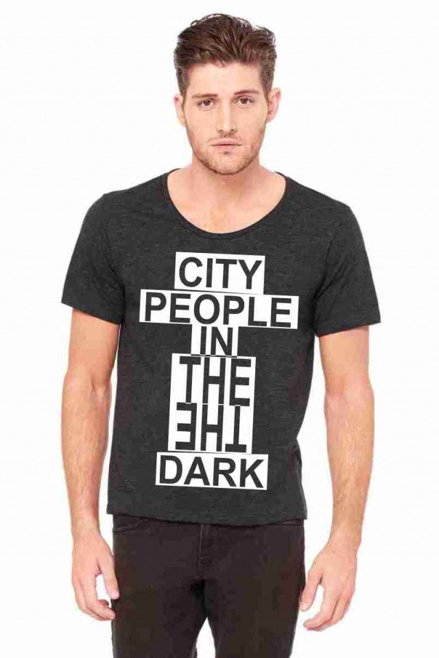 MAGLIETTA NERA 100% COTONE MODELLO RAPPER TITOLO CITY
