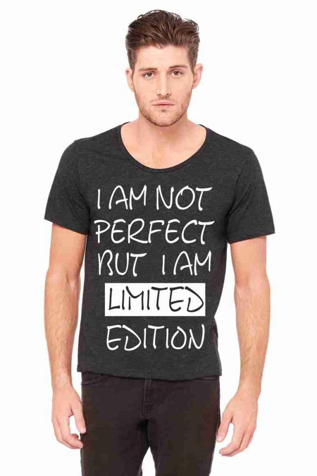 MAGLIETTA NERA 100% COTONE MODELLO RAPPER TITOLO IAM NOT PERFECT