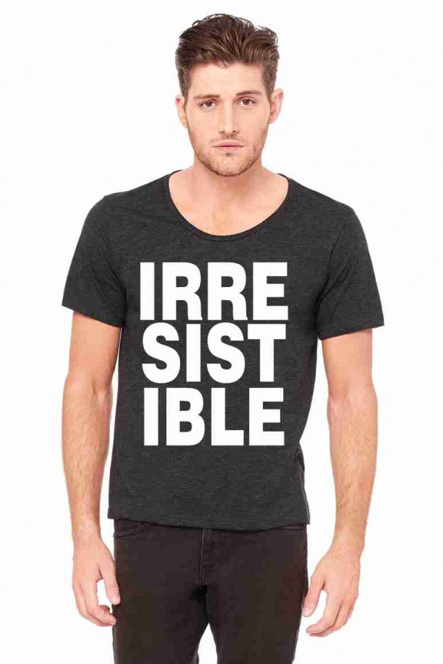 MAGLIETTA NERA 100% COTONE MODELLO RAPPER TITOLO IRRESISTIBLE