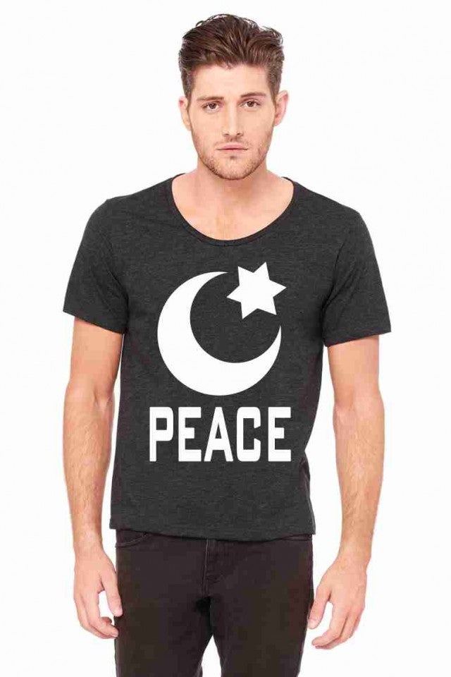 MAGLIETTA NERA 100% COTONE MODELLO RAPPER TITOLO PEACE