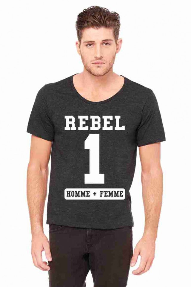 MAGLIETTA NERA 100% COTONE MODELLO RAPPER TITOLO REBEL