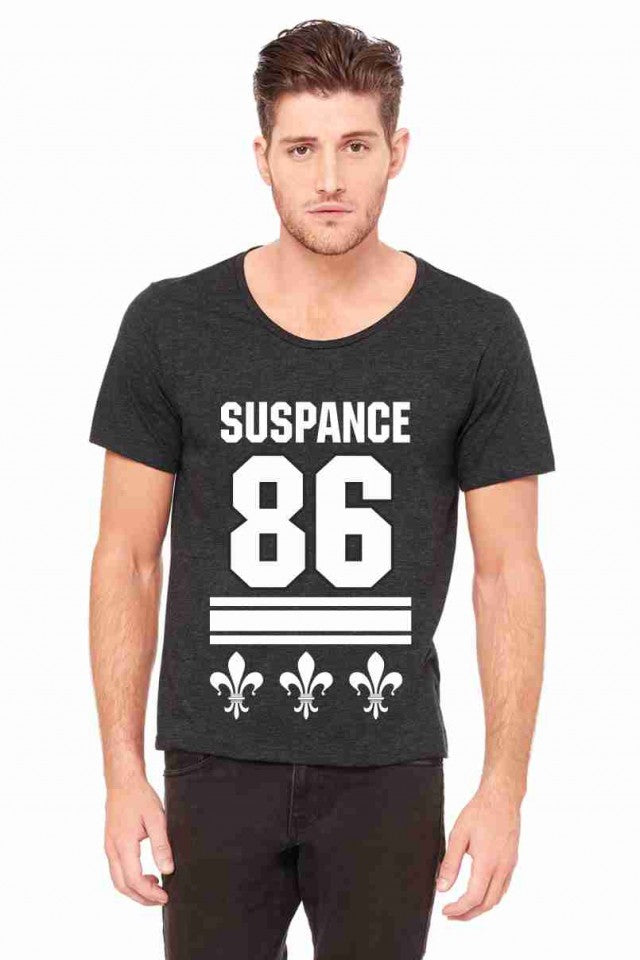 MAGLIETTA NERA 100% COTONE MODELLO RAPPER TITOLO SUSPANCE