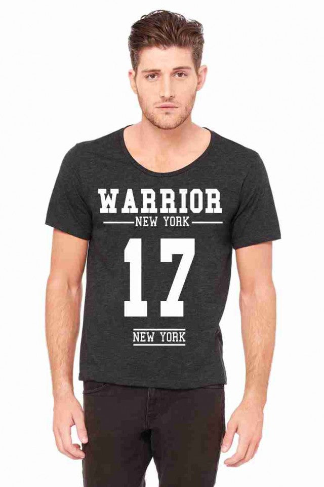 MAGLIETTA NERA 100% COTONE MODELLO RAPPER TITOLO WARRIOR