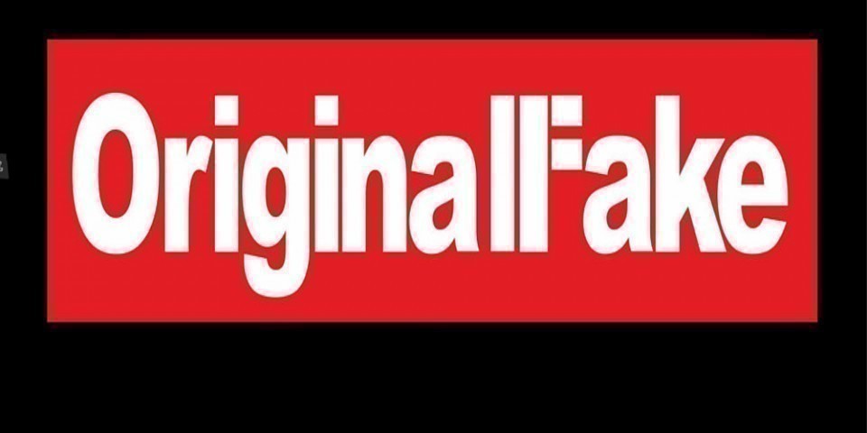 MAGLIETTA NERA E BIANCA LUNGA CON STAMPA SIA SUL DAVANTI CHE SU RETRO: ORIGINAL FAKE