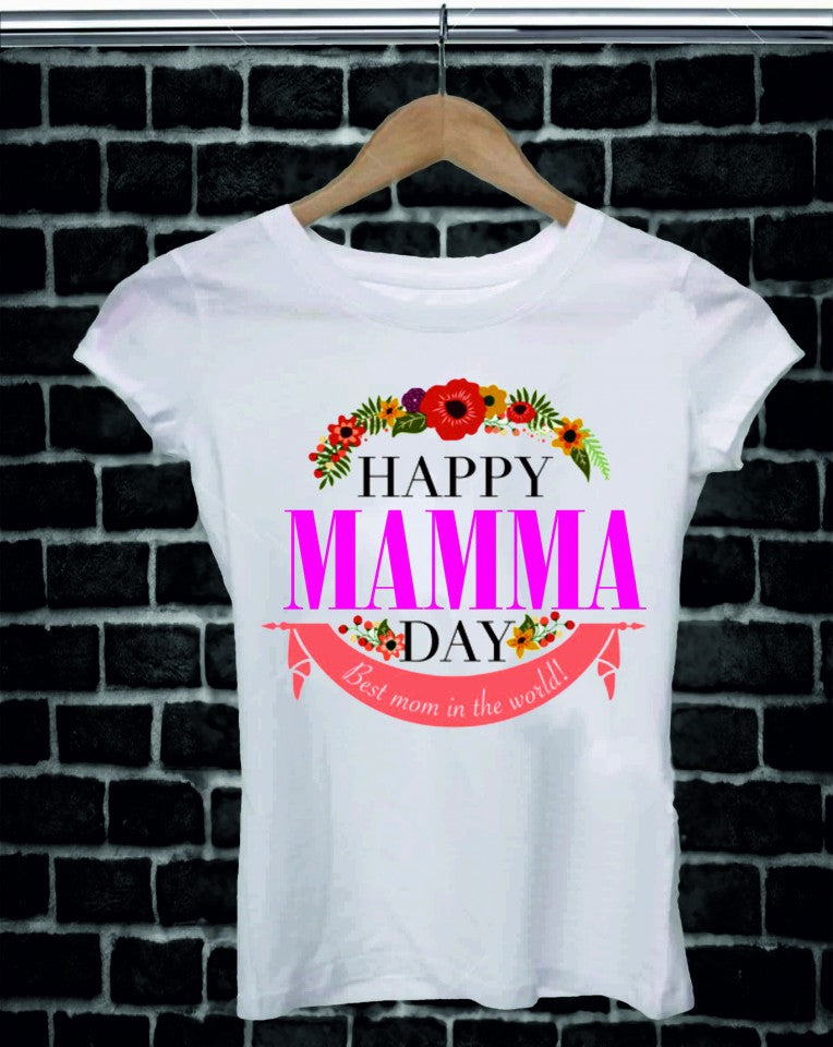 REGALA UNA MAGLIETTA PER LA FESTA DELLA MAMMA TITOLO: HAPPY M