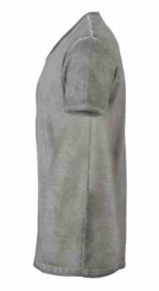 T-shirt con scollo a v, 100% cotone single jersey con stampa