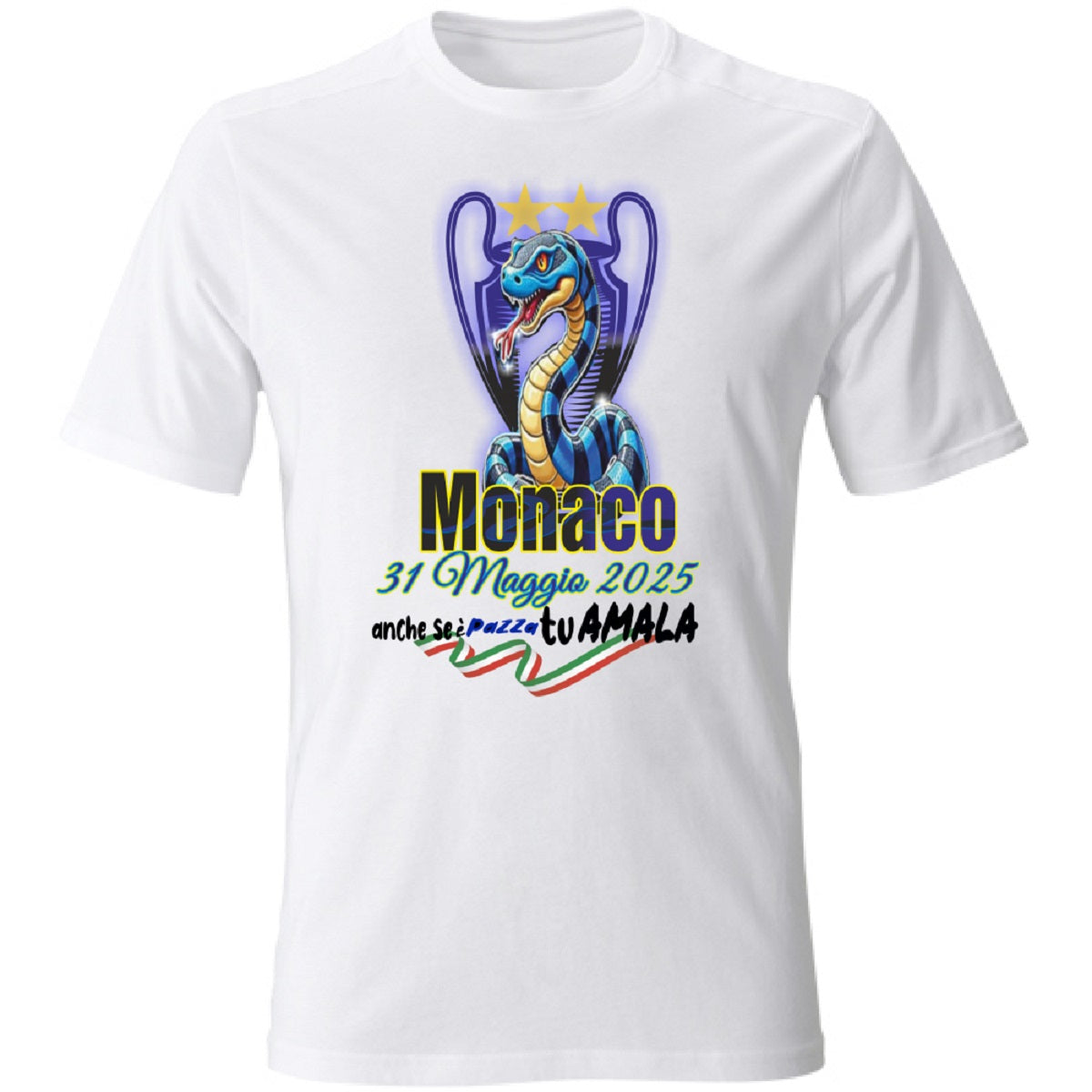 Maglietta BIANCA con la stampa CELEBRATIVA PER LA FINALE DI MONACO 2025