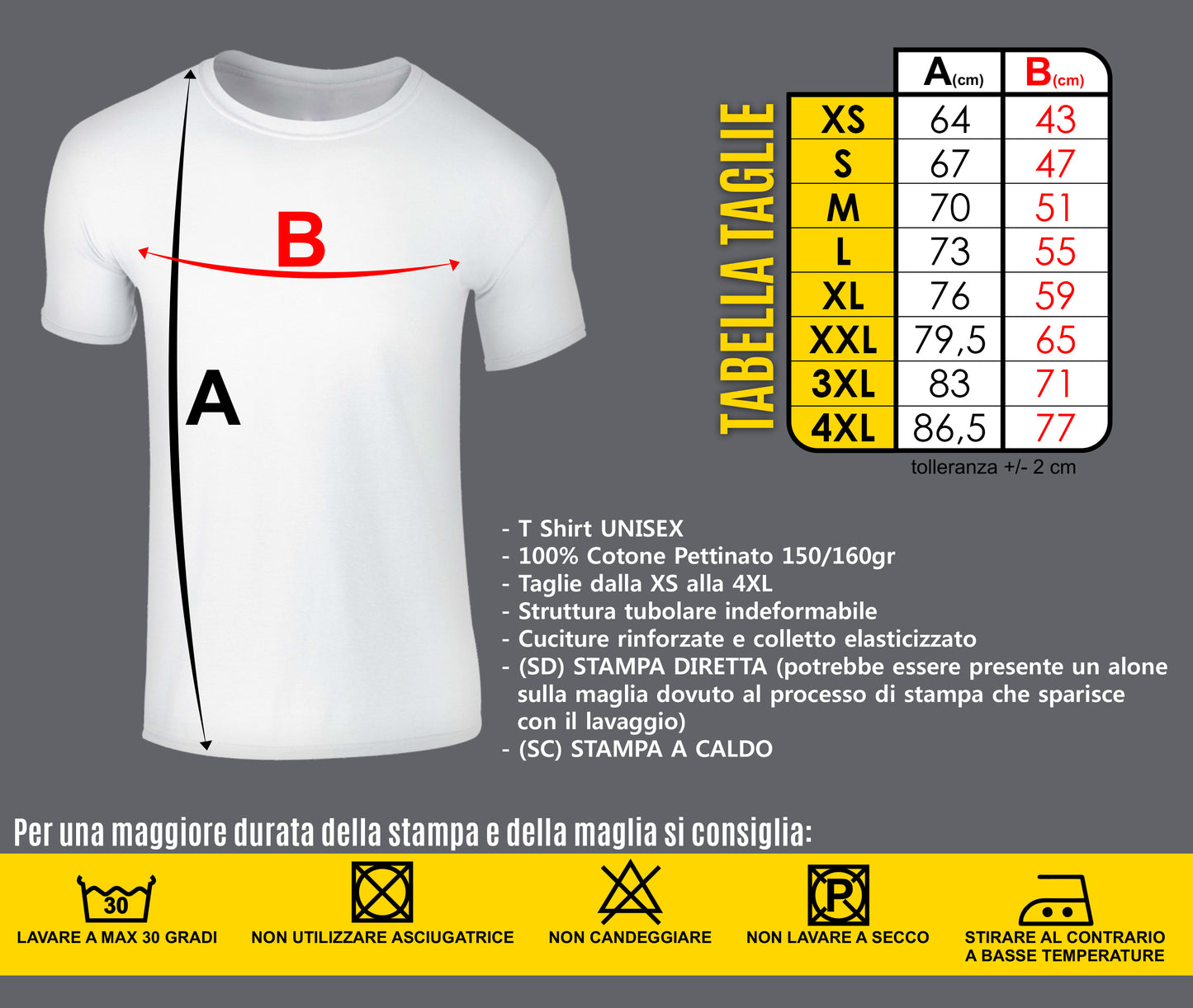 Maglietta unisex personalizzabile effetto CARTOON