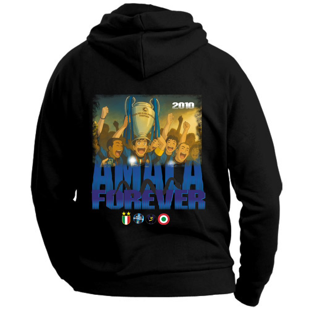 Felpa CON MARSUPIO E CAPPUCCIO DA ADULTO con stampa sia davanti sia retro TRIPLETE