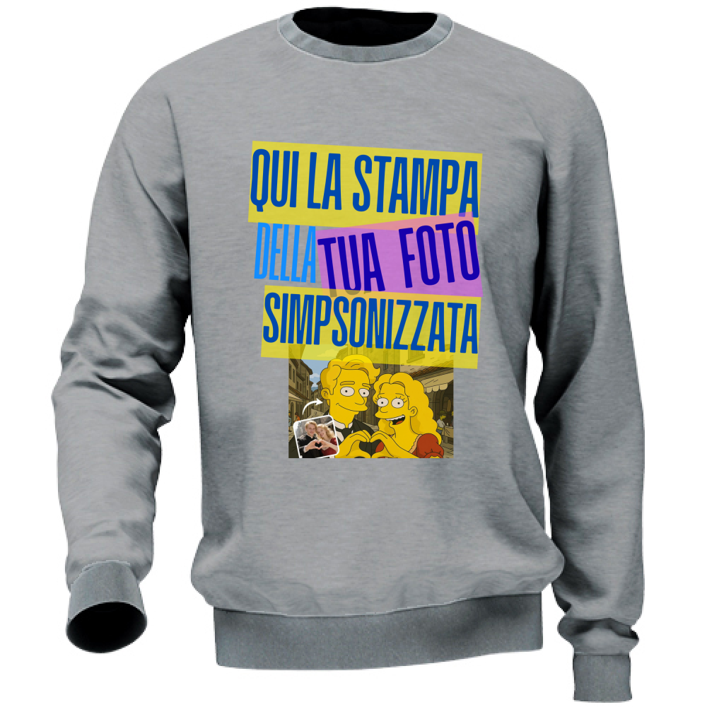 Felpa paricollo personalizzabile effetto SIMPSON
