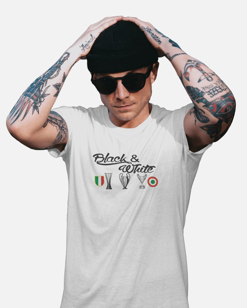 Maglietta bianca con stampa anche su retro IL GOAL DI TESTA DI RONALDO