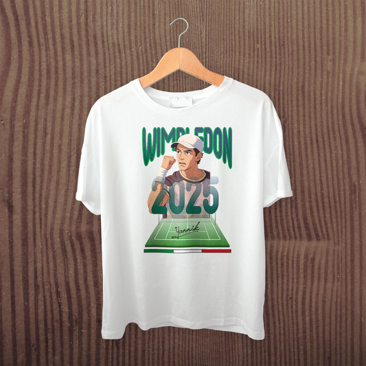 Maglietta BIANCA Sinner e Wimbledon 2025