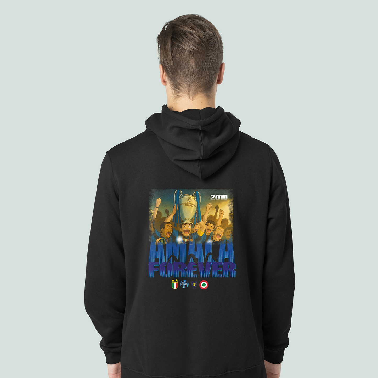 Felpa CON MARSUPIO E CAPPUCCIO DA ADULTO con stampa sia davanti sia retro TRIPLETE