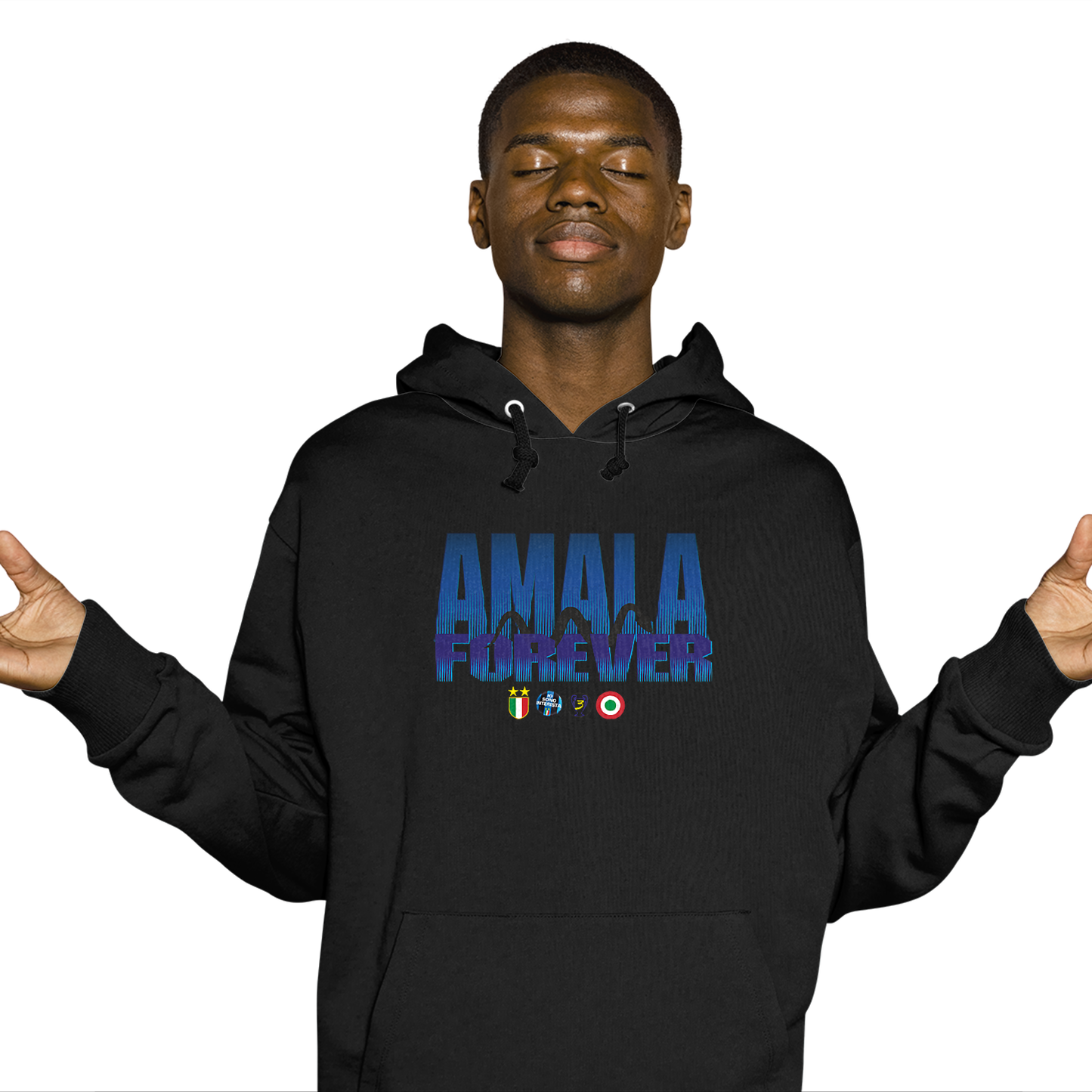 Felpa CON MARSUPIO E CAPPUCCIO DA ADULTO con stampa sia davanti sia retro TRIPLETE