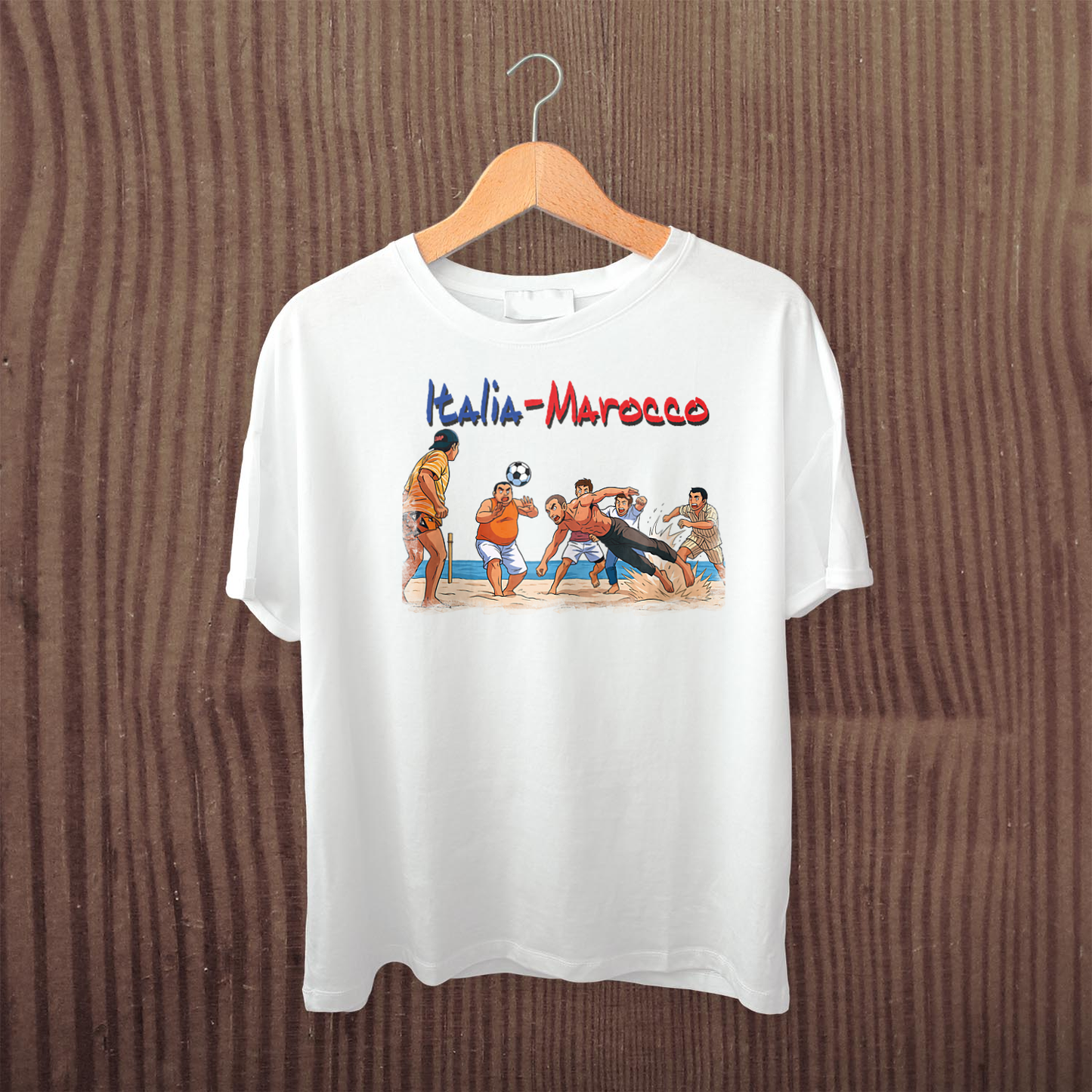 Maglietta BIANCA con la stampa ITALIA MAROCCO ALDO GIOVANNI E GIACOMO
