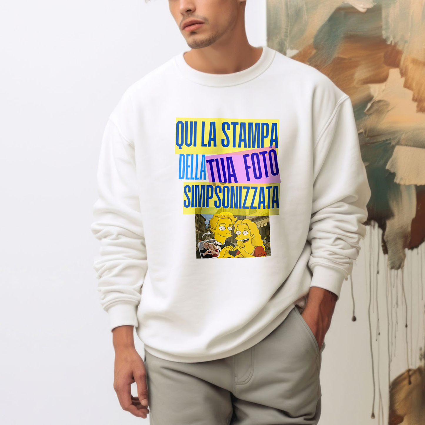 Felpa paricollo personalizzabile effetto SIMPSON