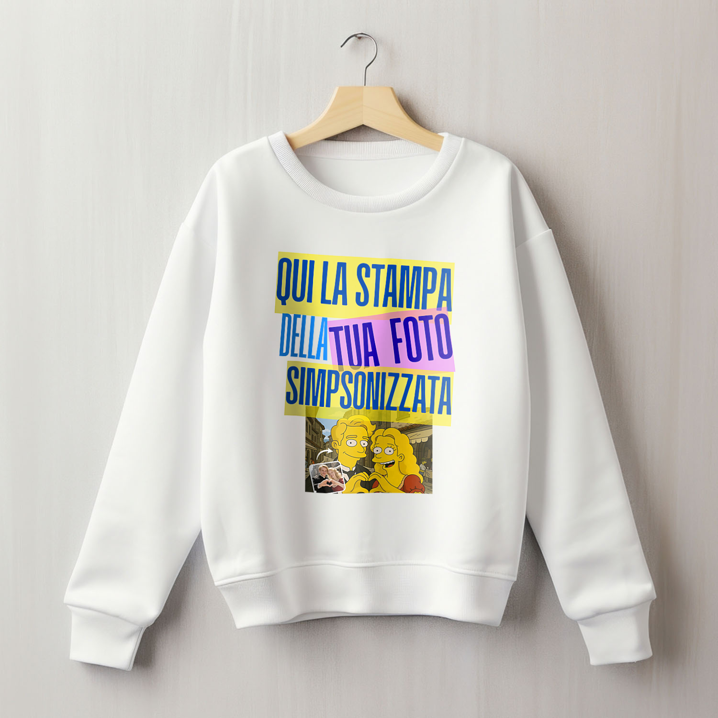 Felpa paricollo personalizzabile effetto SIMPSON