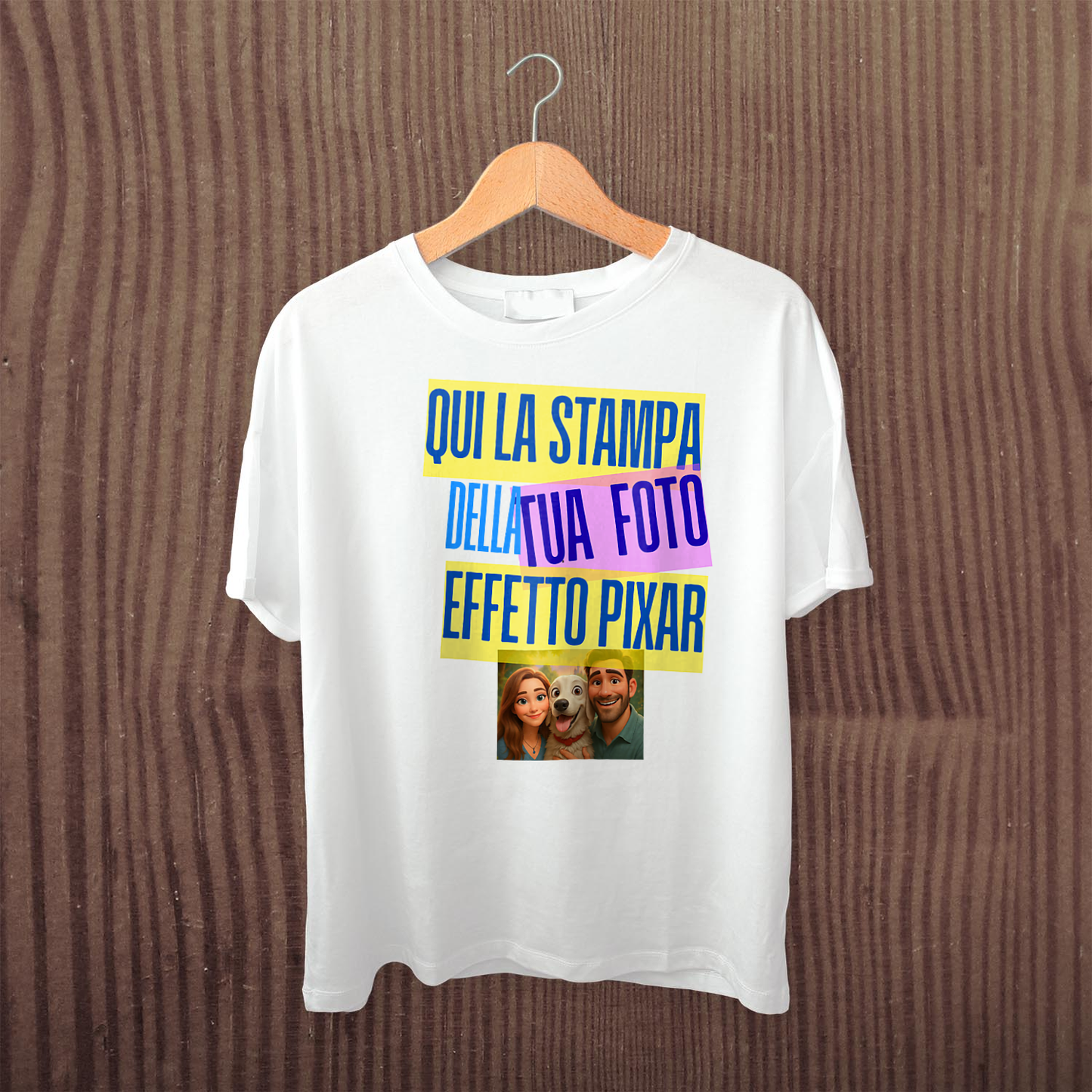Maglietta unisex personalizzabile effetto PIXAR