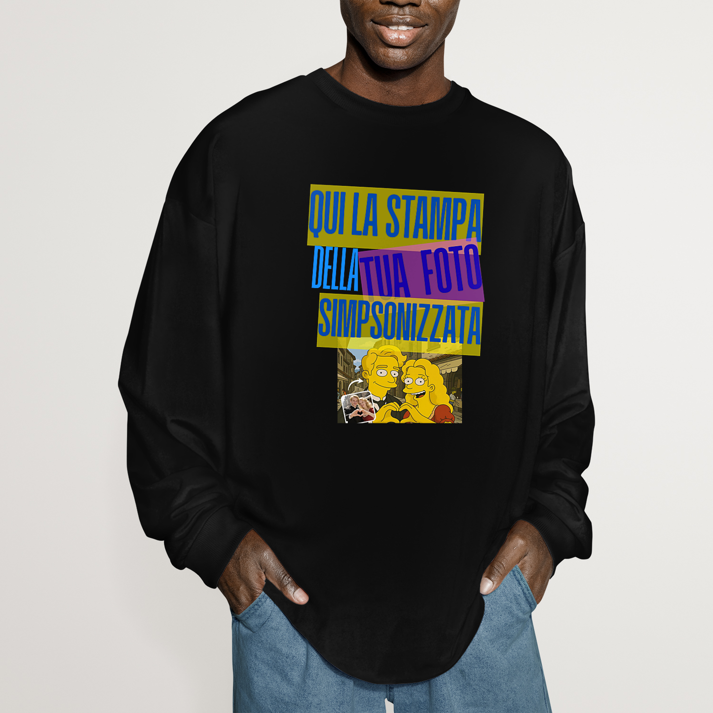 Felpa paricollo personalizzabile effetto SIMPSON