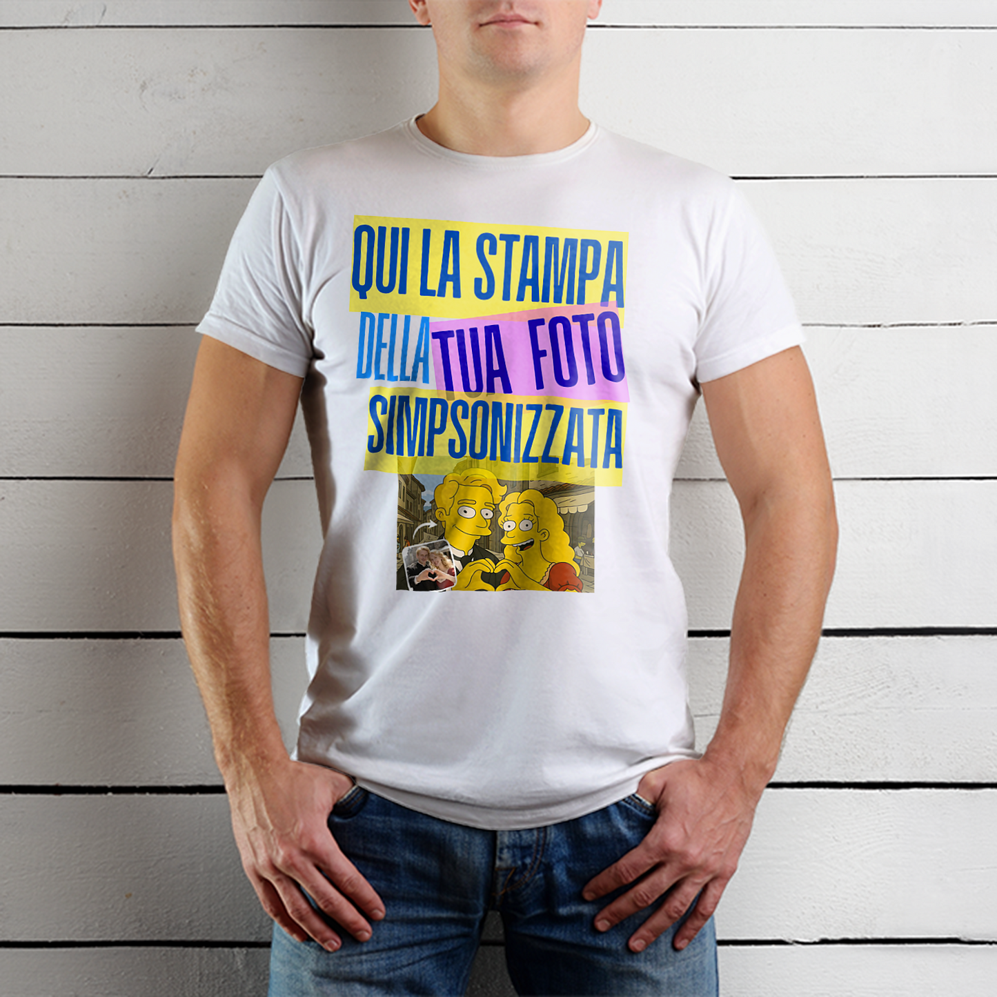 Maglietta unisex personalizzabile effetto SIMPSON