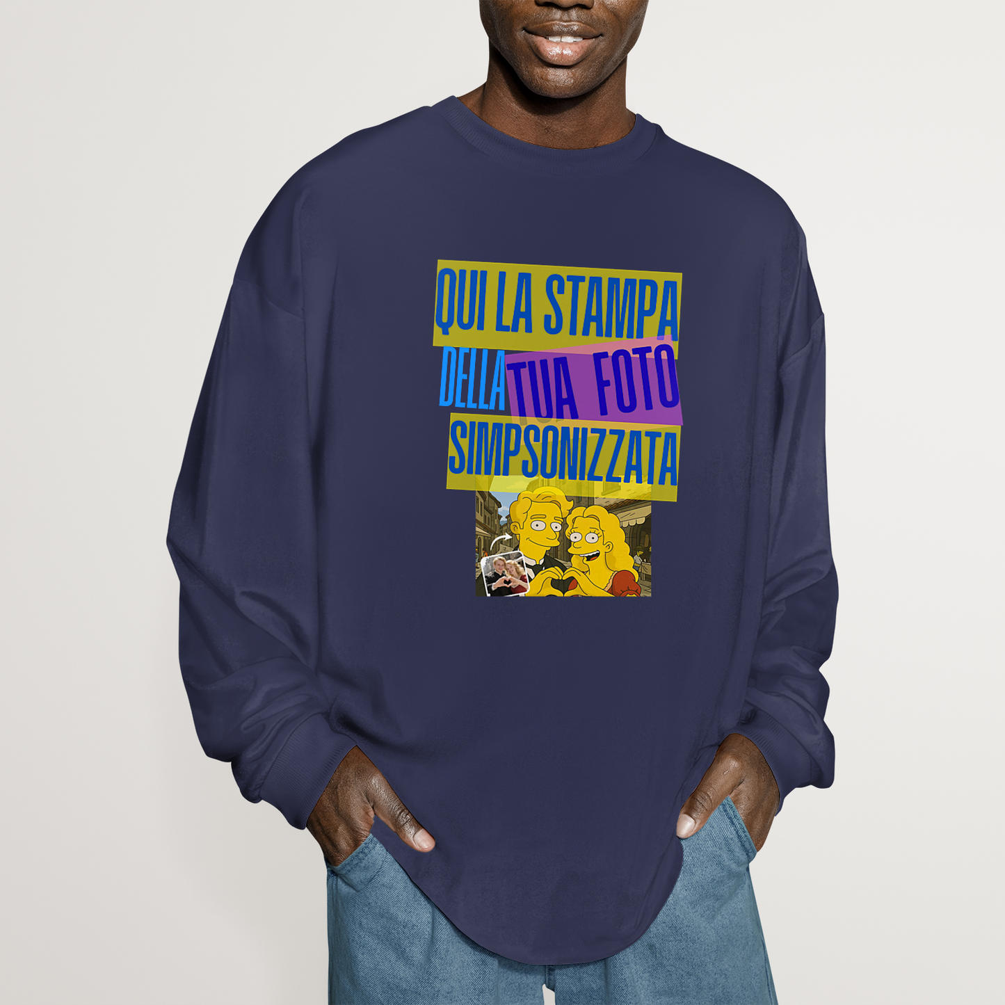Felpa paricollo personalizzabile effetto SIMPSON