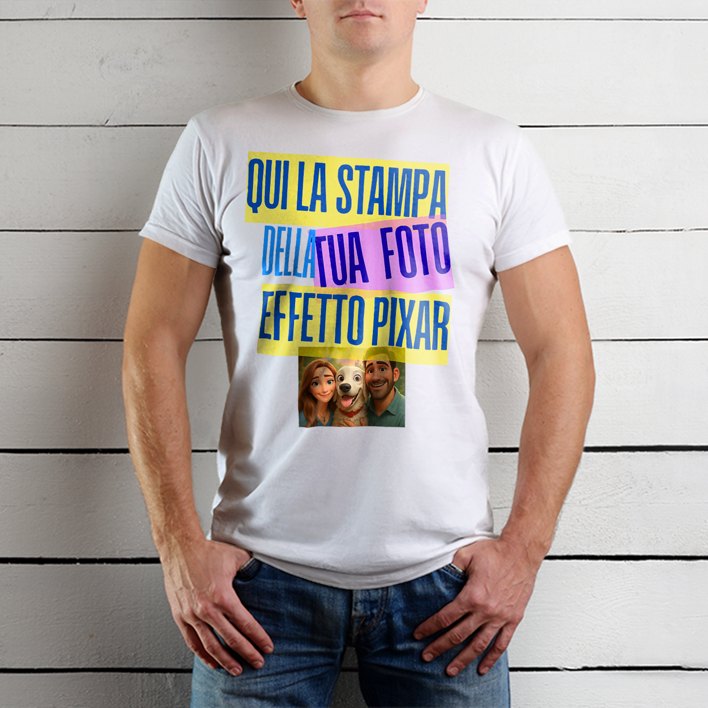 Maglietta unisex personalizzabile effetto PIXAR