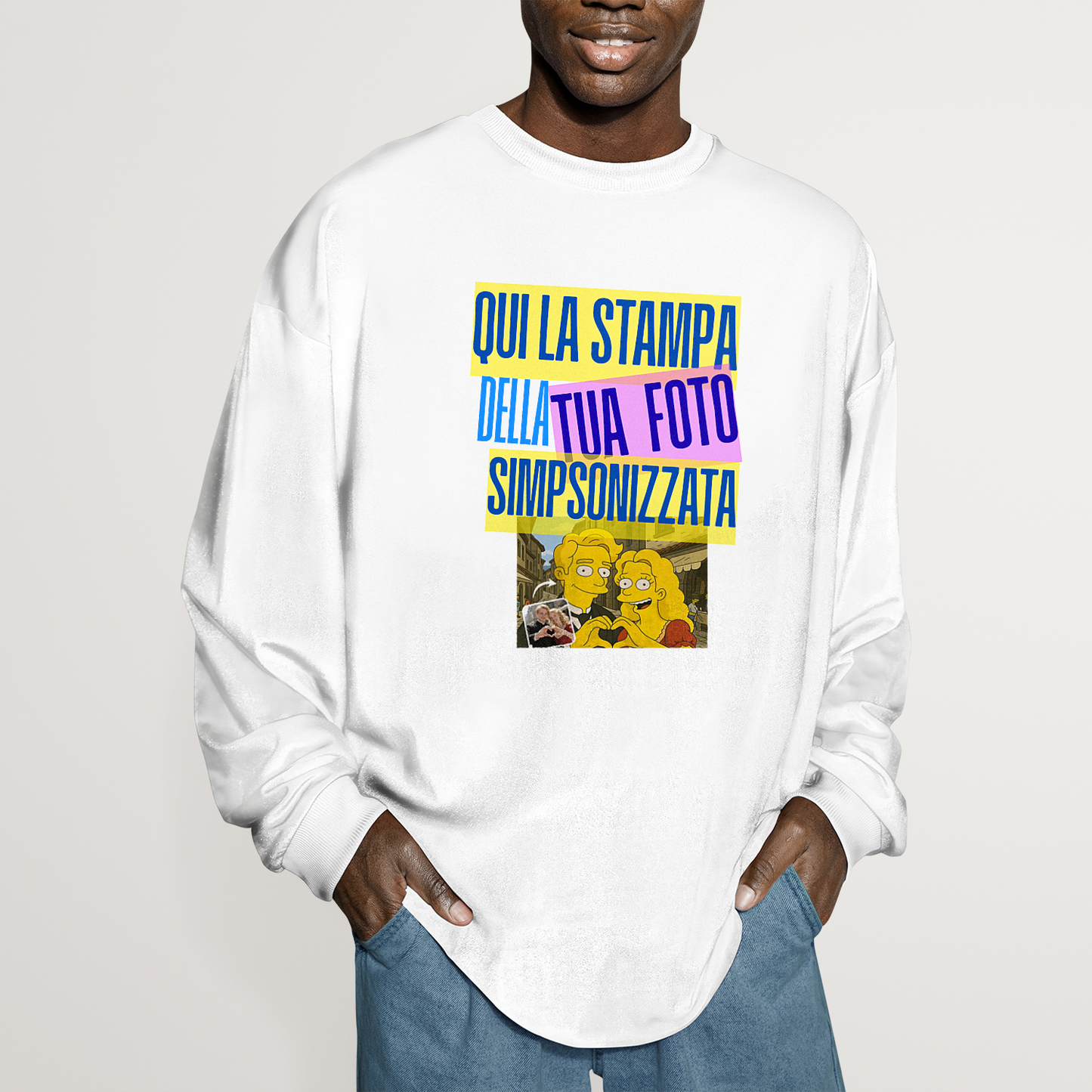 Felpa paricollo personalizzabile effetto SIMPSON