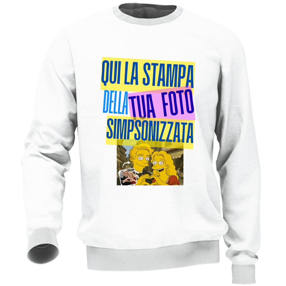 Felpa paricollo personalizzabile effetto SIMPSON