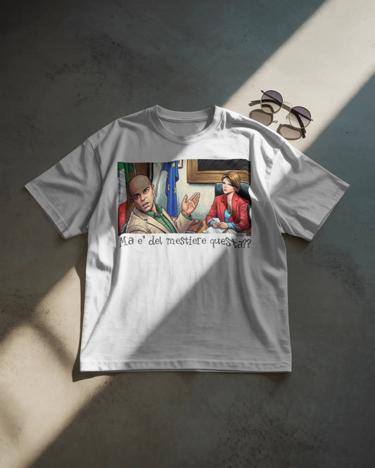 Maglietta BIANCA con la stampa Checco ZALONE