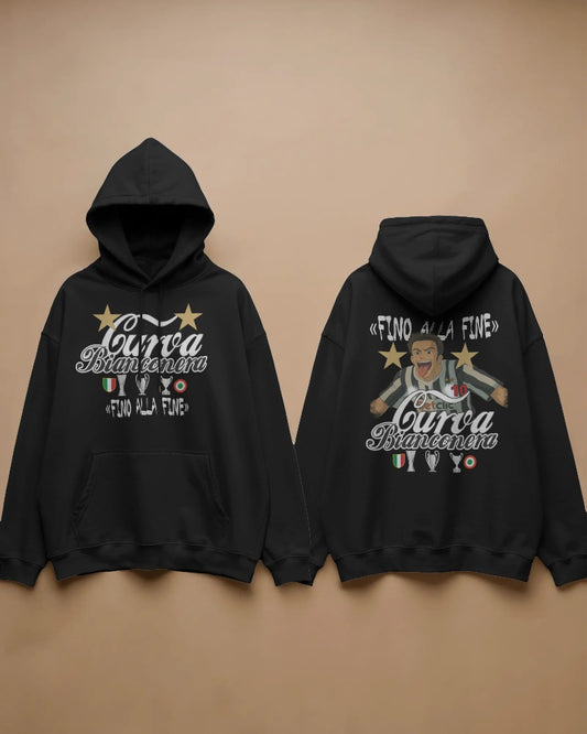 Felpa CON MARSUPIO E CAPPUCCIO DA ADULTO con stampa sia davanti sia retro ALEX FINO ALLA FINE