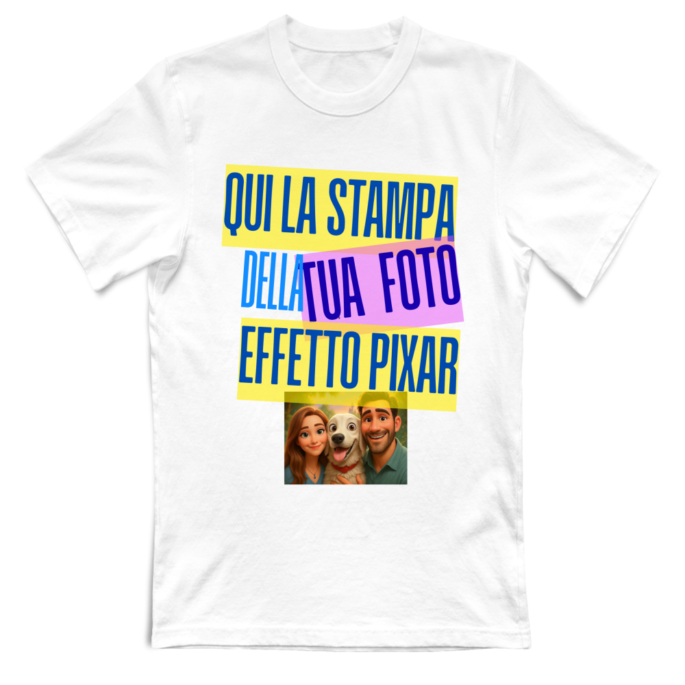 Maglietta unisex personalizzabile effetto PIXAR