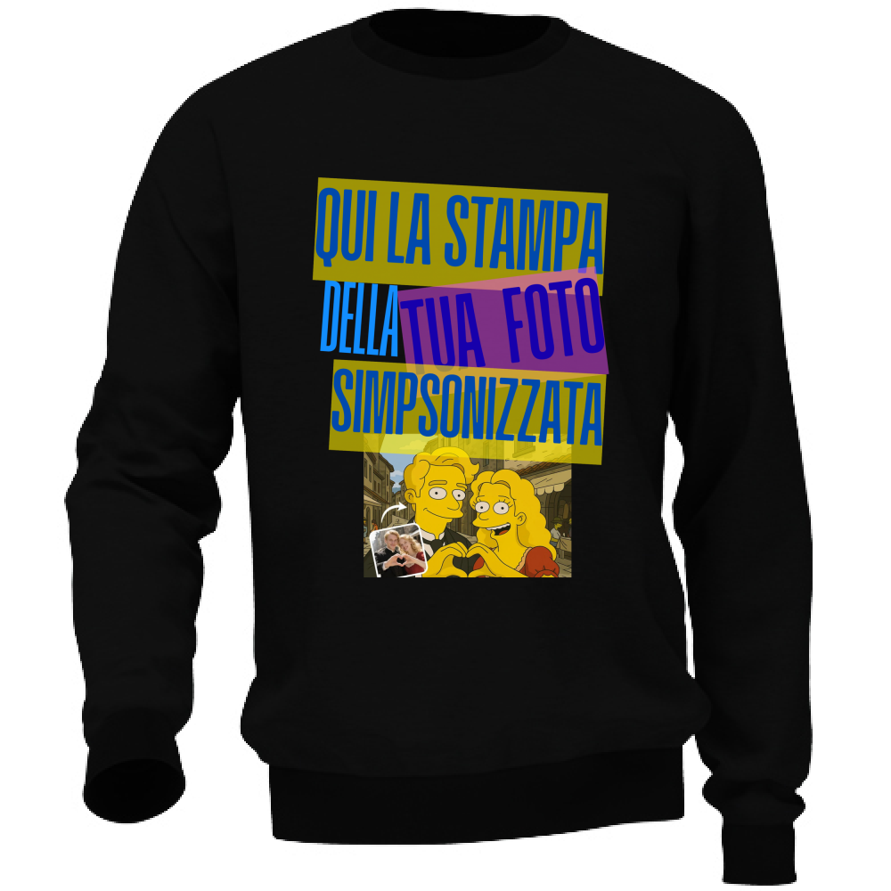 Felpa paricollo personalizzabile effetto SIMPSON