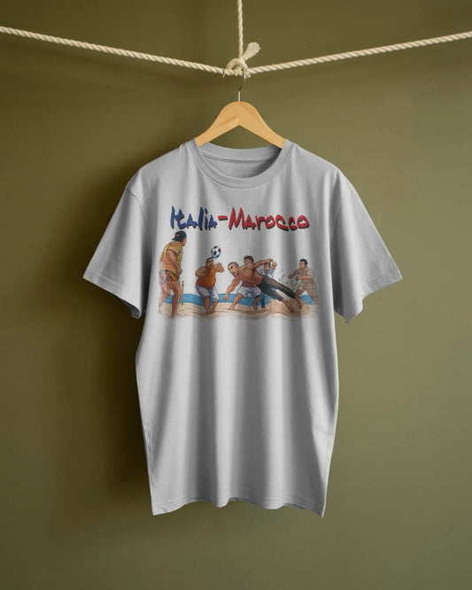 Maglietta BIANCA con la stampa ITALIA MAROCCO ALDO GIOVANNI E GIACOMO