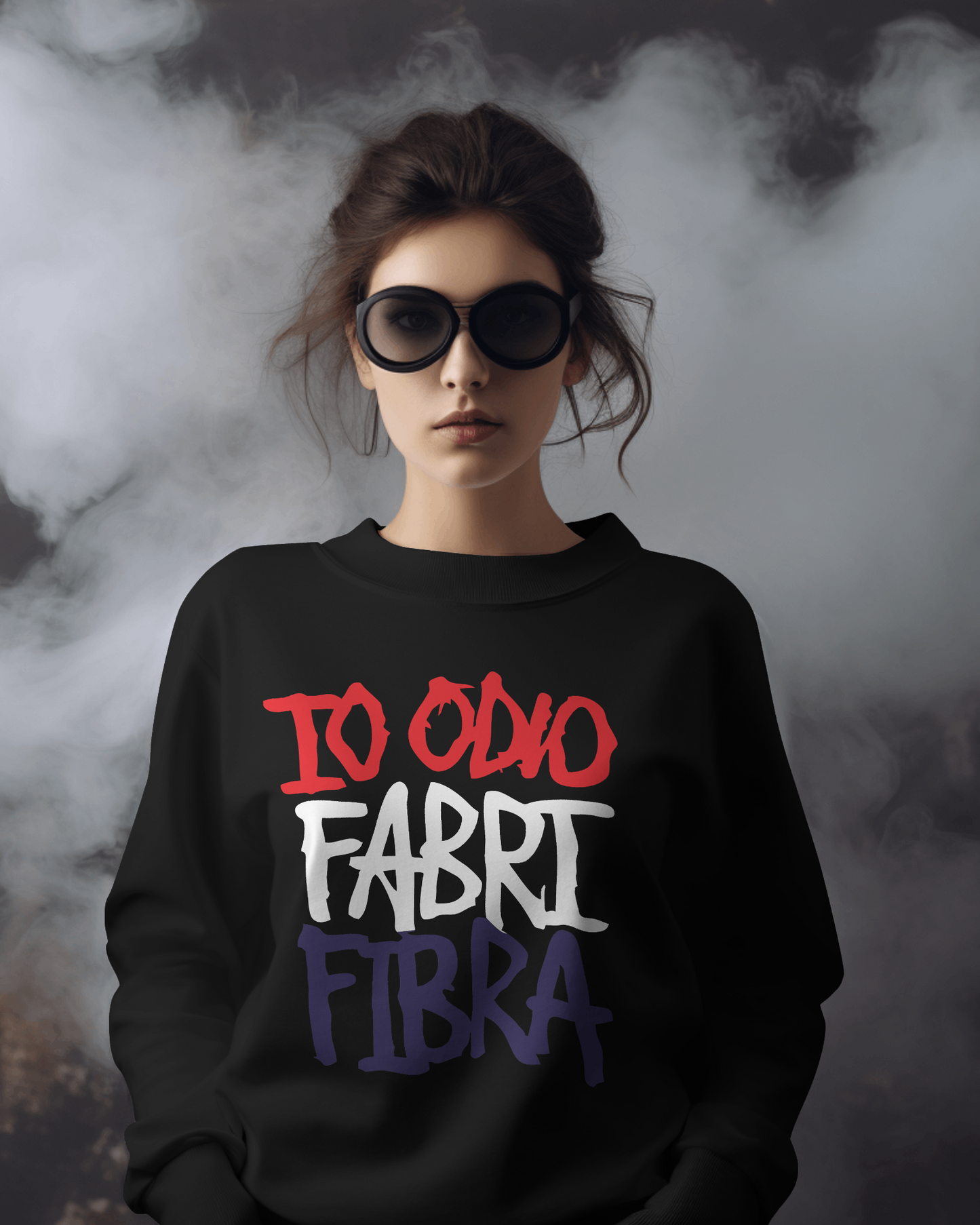 Felpa girocollo Fashion unisex io odio fabri fibra