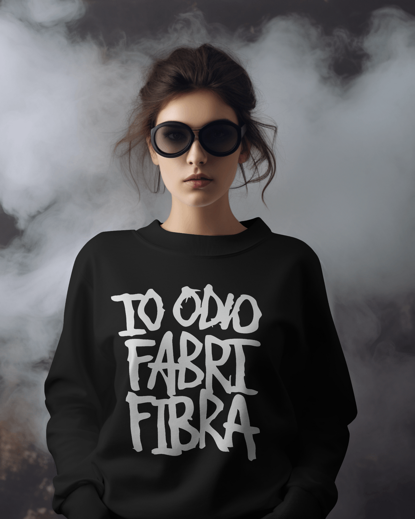 Felpa girocollo Fashion unisex io odio fabri fibra