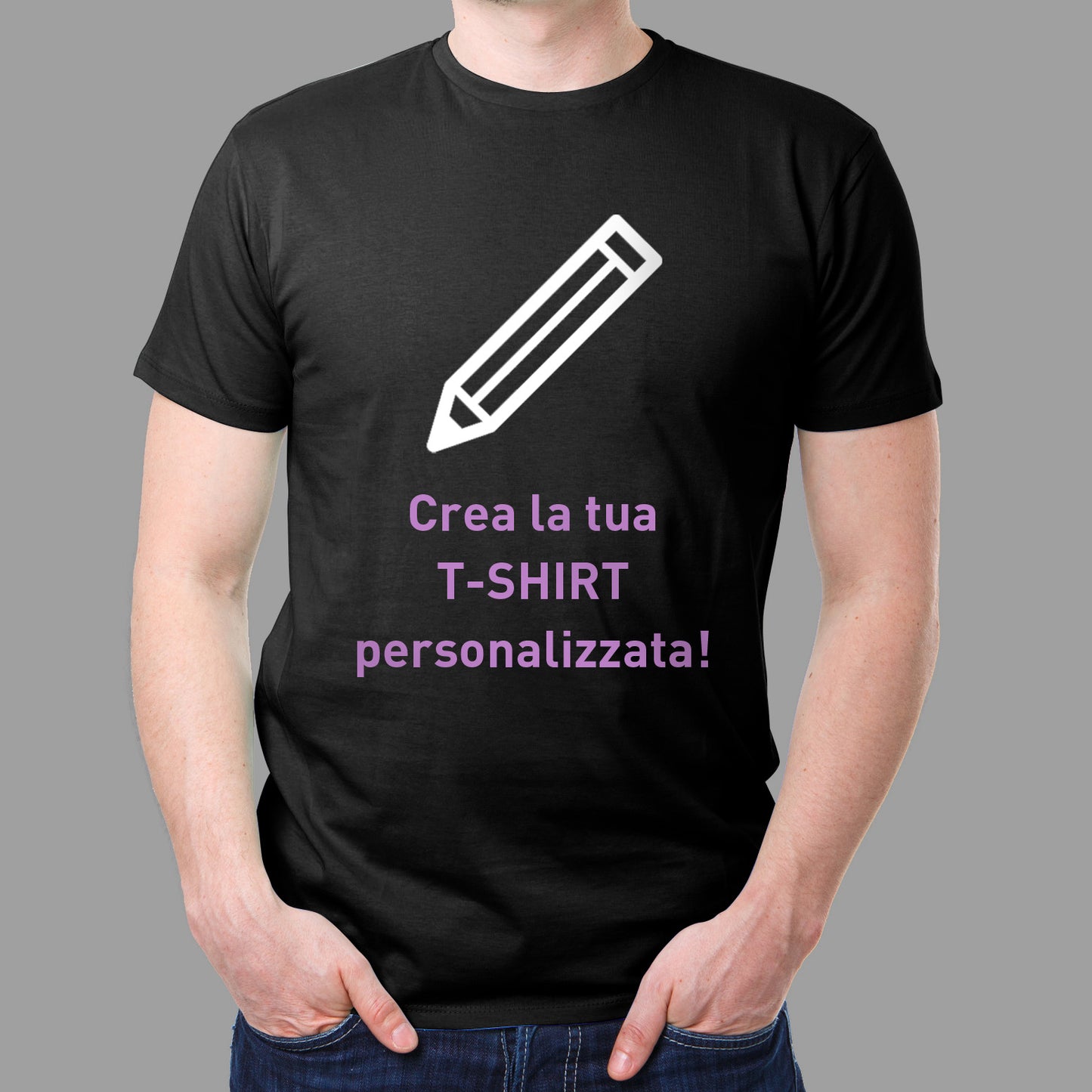MAGLIETTA NERA B&C IN 100% COTONE UOMO - DONNA PERSONALIZZATA