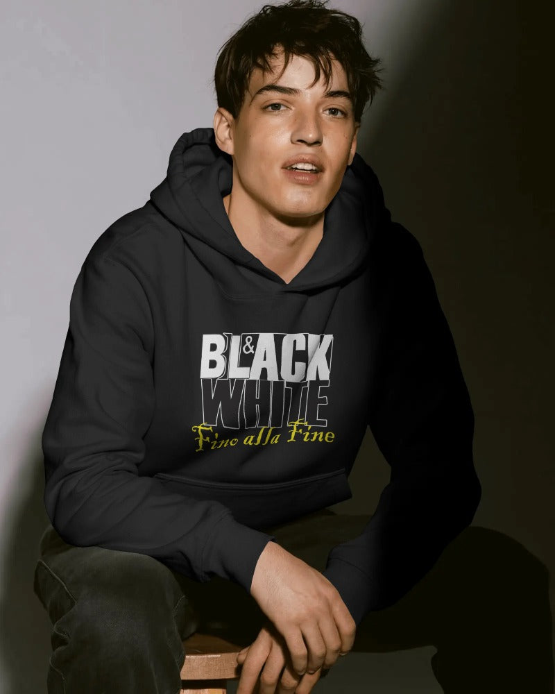 Felpa CON MARSUPIO E CAPPUCCIO DA ADULTO con stampa sia davanti sia retro CURVA BIANCONERA