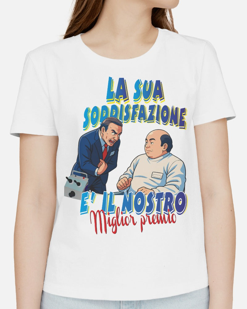 Maglietta BIANCA con la stampa LA SUA SODDISFAZIONE