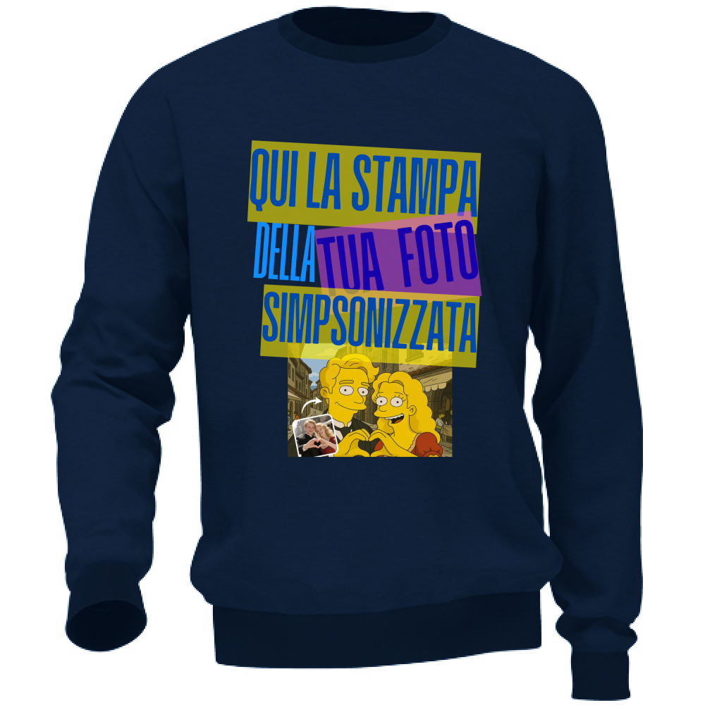 Felpa paricollo personalizzabile effetto SIMPSON