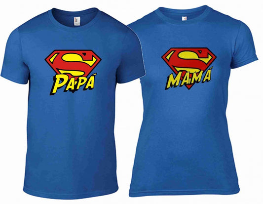 DUE MAGLIETTE IN 100% COTONE UOMO/DONNA : YOU AND ME COLORE ROYAL