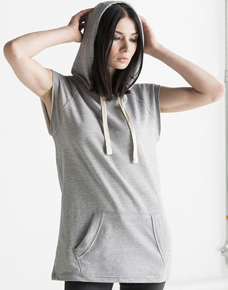 Felpa donna Oversized senza manica e con cappuccio