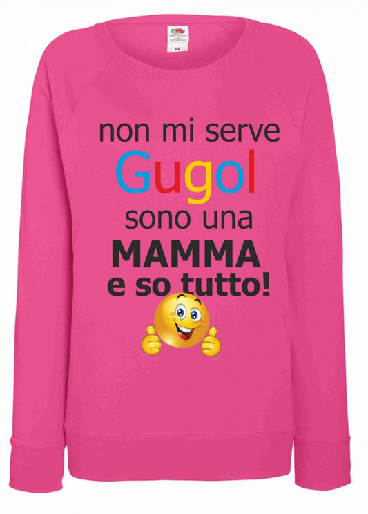 FELPA LEGGERA FUXSIA DA DONNA STAMPA FESTA DELLA MAMMA