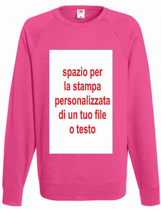 FELPA LEGGERA FUXSIA DA DONNA STAMPA personalizzata