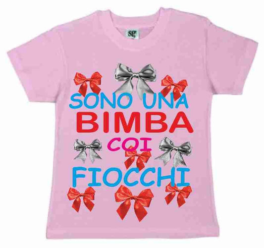 MAGLIETTA 100% COTONE BIMBO/A TITOLO SONO UNA BIMBA COI FIOCCHI