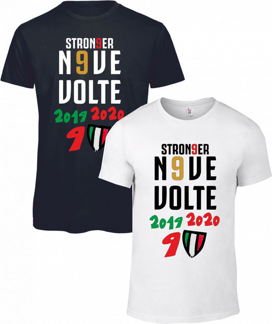 Maglietta bianca e nera da uomo e da donna Campioni di Italia