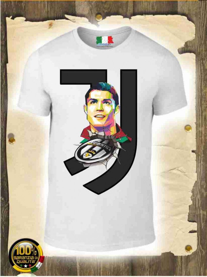 MAGLIETTA "CR7" 100% COTONE BIMBO/A CON STAMPA PERSONALIZZATA SU RETRO