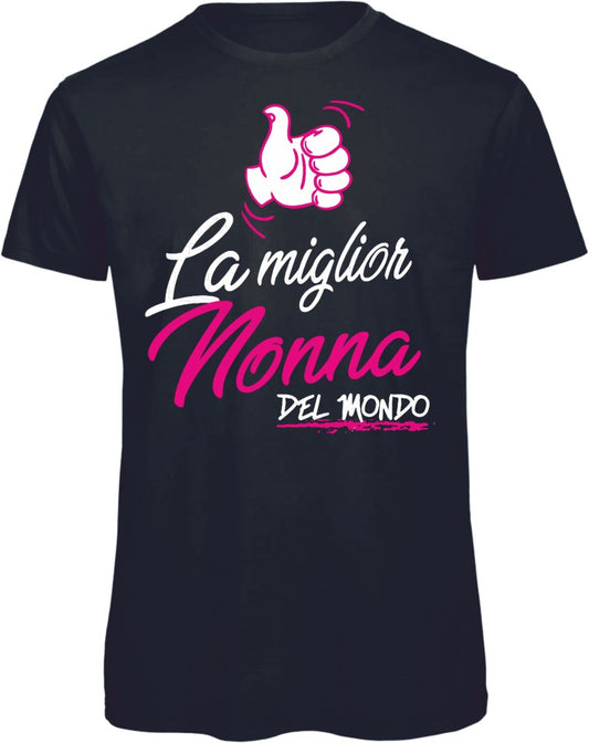 MAGLIETTA IN 100% COTONE COLORE NERO LA MIGLIOR NONNA